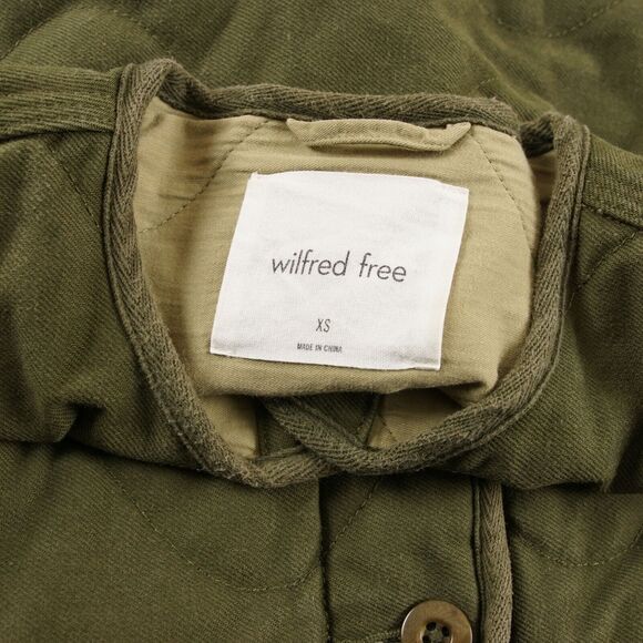 Aritzia Wilfred Free Green Quilted Cotton Bomber Jacket Womens Sz XS - Picture 4 of 10